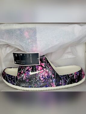 Nike Clam Slides Customized With Muddy Girl Camo Sz 10 Women NIB